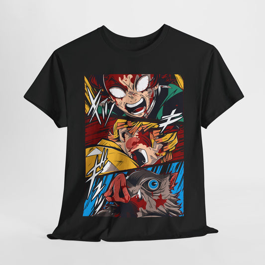Tanjiro, Zenitsu e Inosuke em Ação (Cores)